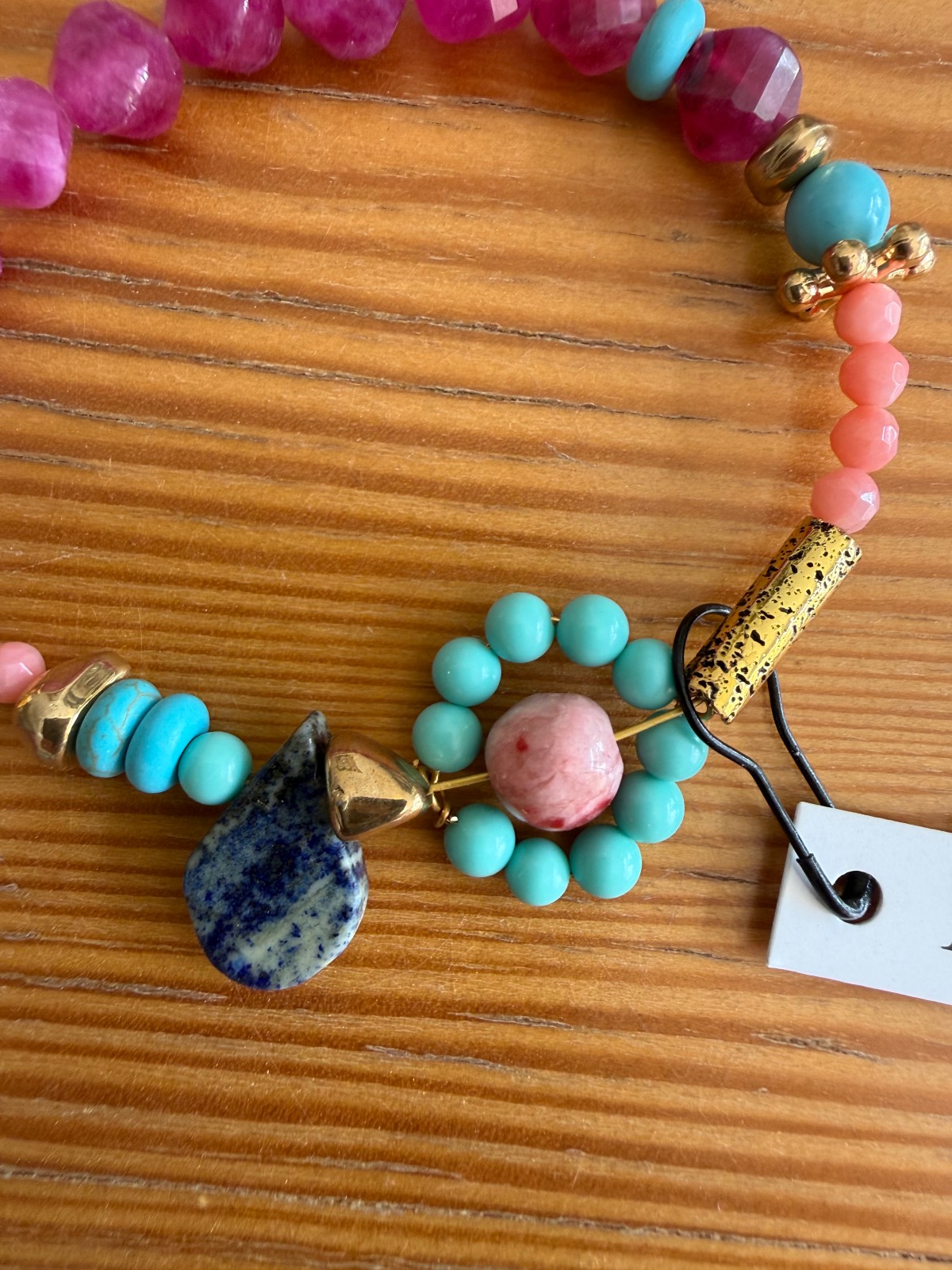 MAYA colourful beaded necklace with matching drop earring, new with tag