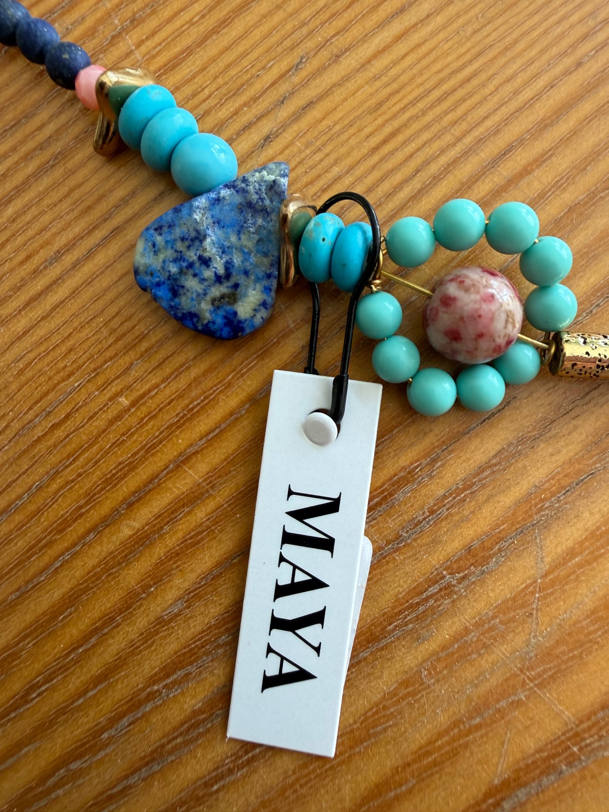 MAYA colourful beaded necklace with matching drop earring, new with tag