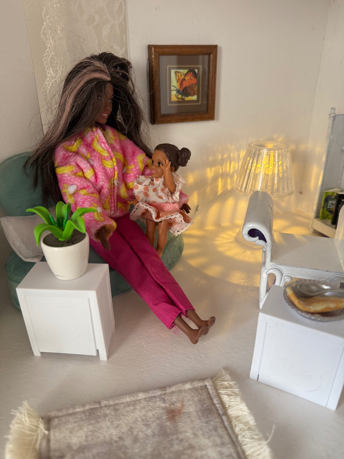 Handmade Wooden Barbie Dollhouse, Fully Furnished with Dolls and Vehicles