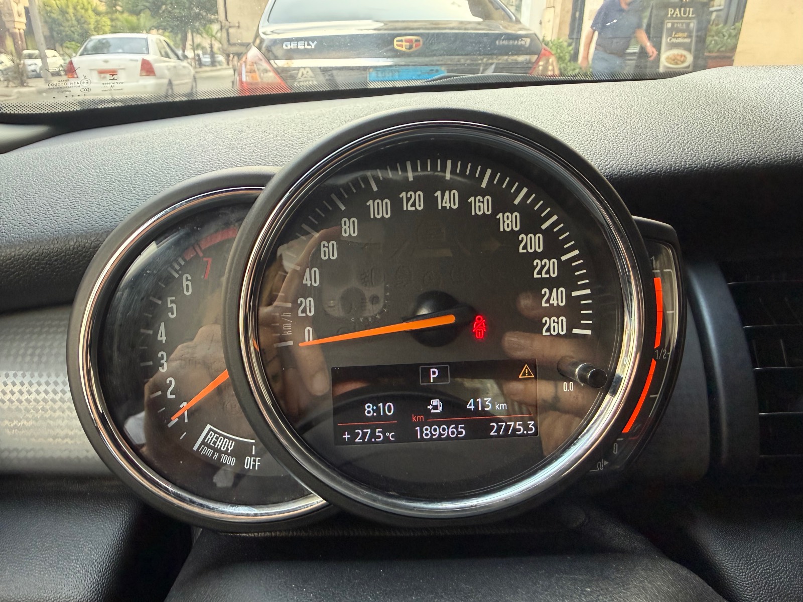 Mini Cooper 3-Door Hatchback, Automatic, Grey with Red Stripes