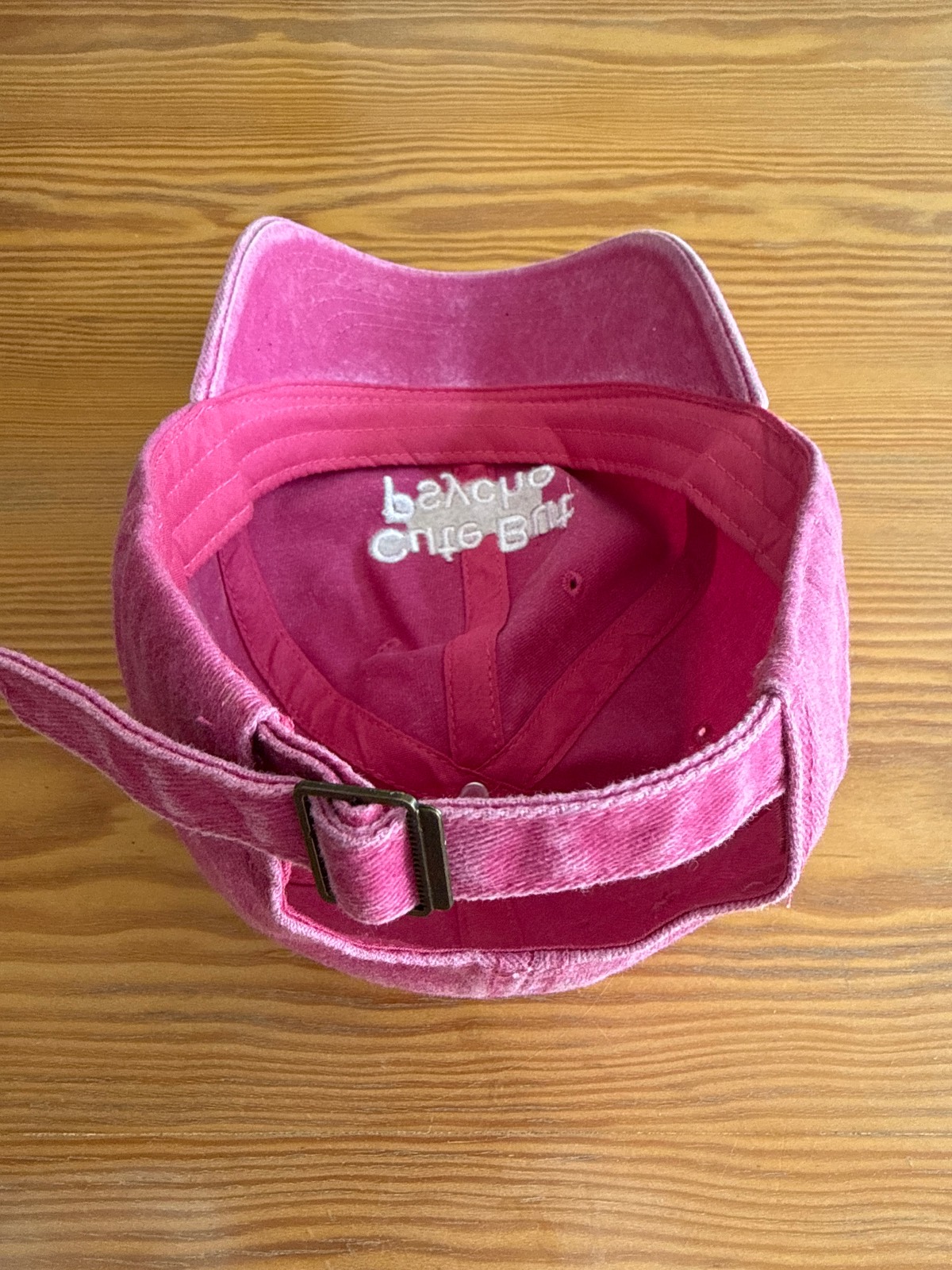 Pink Washed Cotton Baseball Cap - Cute But Psycho Embroidery