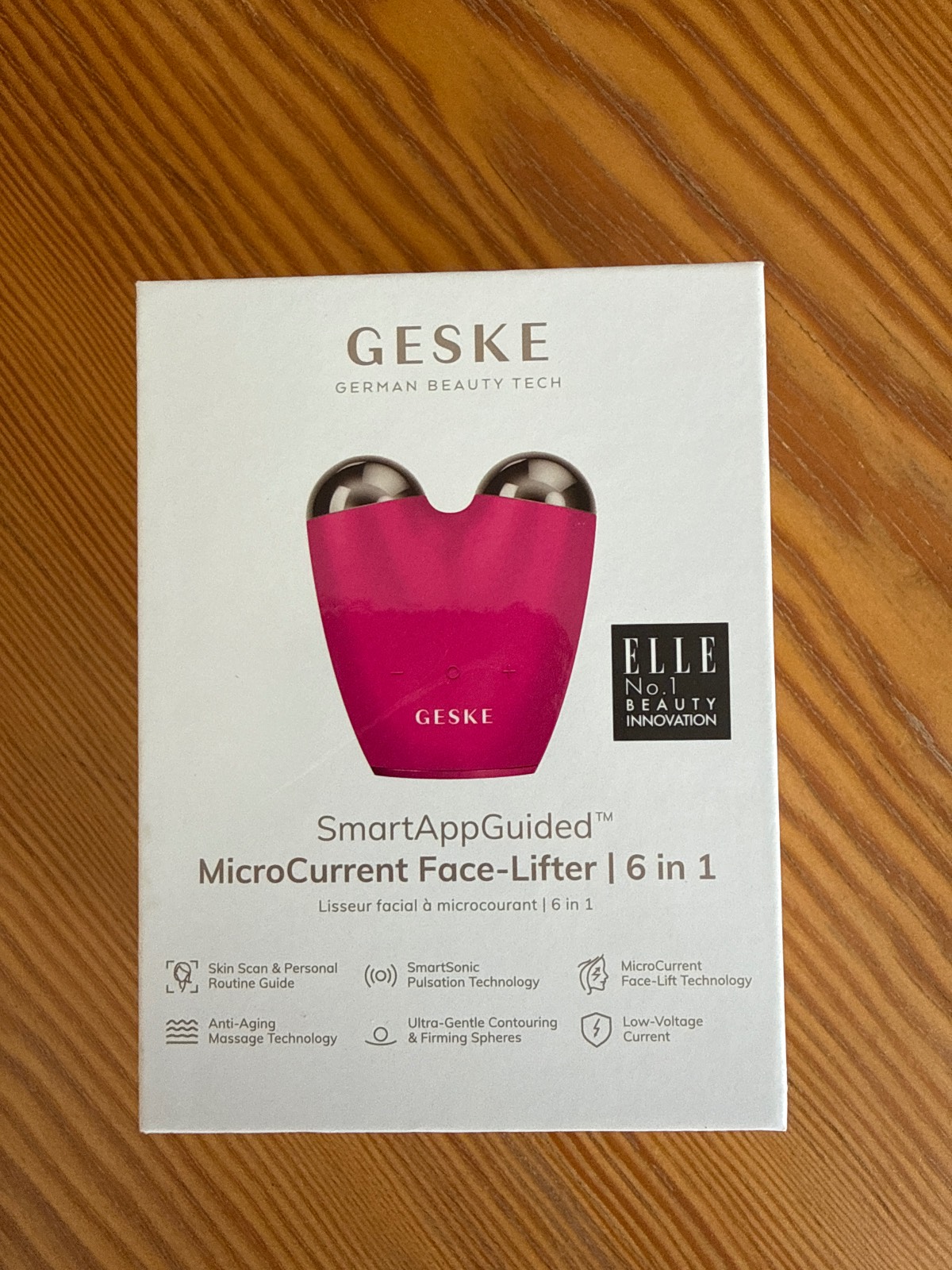 GESKE SmartAppGuided MicroCurrent Face-Lifter 6 in 1, Pink